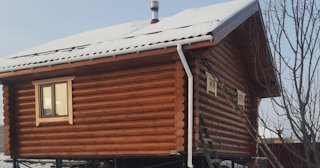 Баня из оцилиндрованного бревна под ключ в Кронштадте - от 135941 рублей