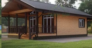 Проект одноэтажного дома из бруса с террасой - Строительство в Кронштадте от Строй-Мск от 135941 руб.