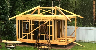 Сарай из бруса 100х100 в Кронштадте - строительство под ключ | Строй-Мск от 41828 руб.